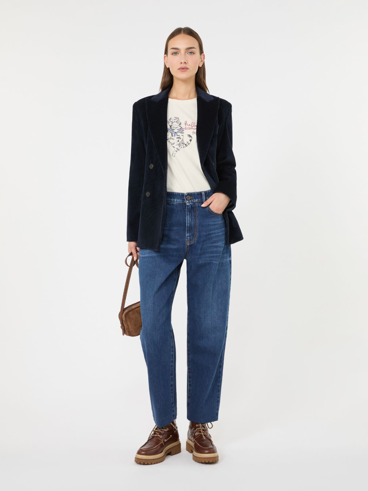 Regular fit stretch jersey T-shirt + IVORY - Max Mara