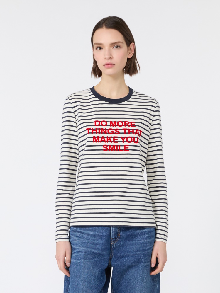 Regular fit stretch jersey T-shirt - NAVY - Max Mara - 2