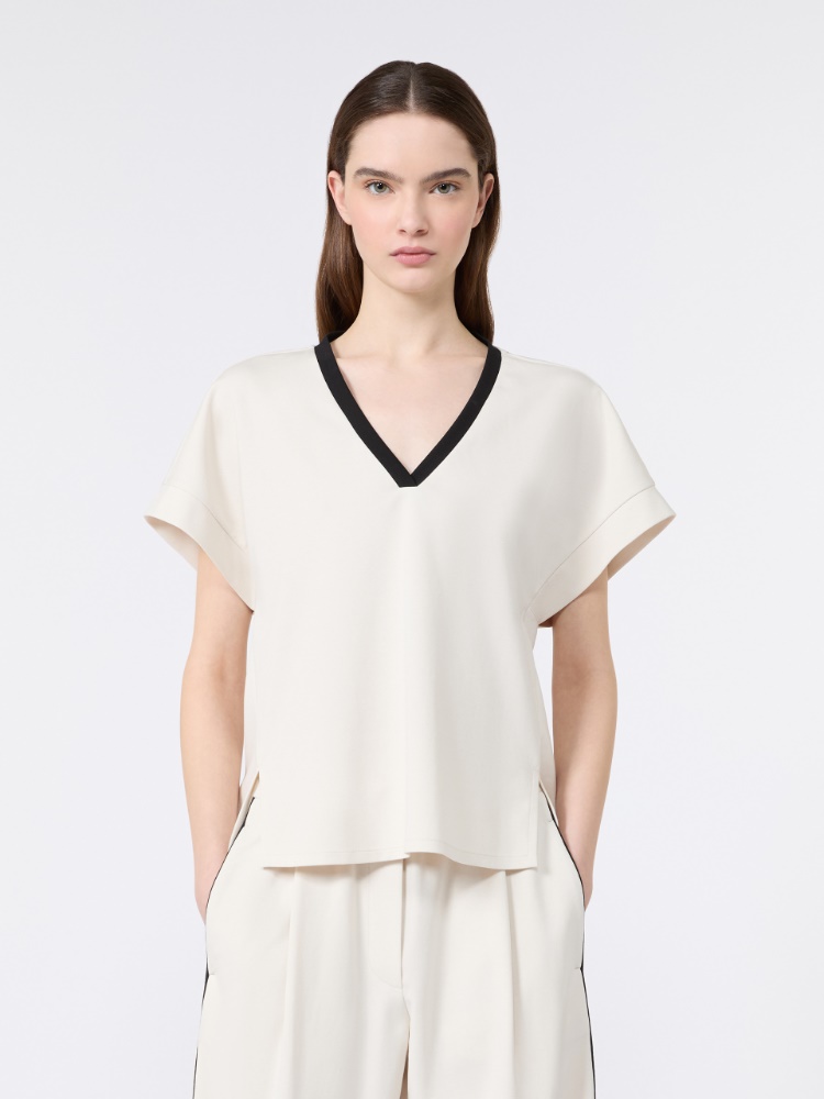 Camiseta boxy de punto milano - MARFIL - 2