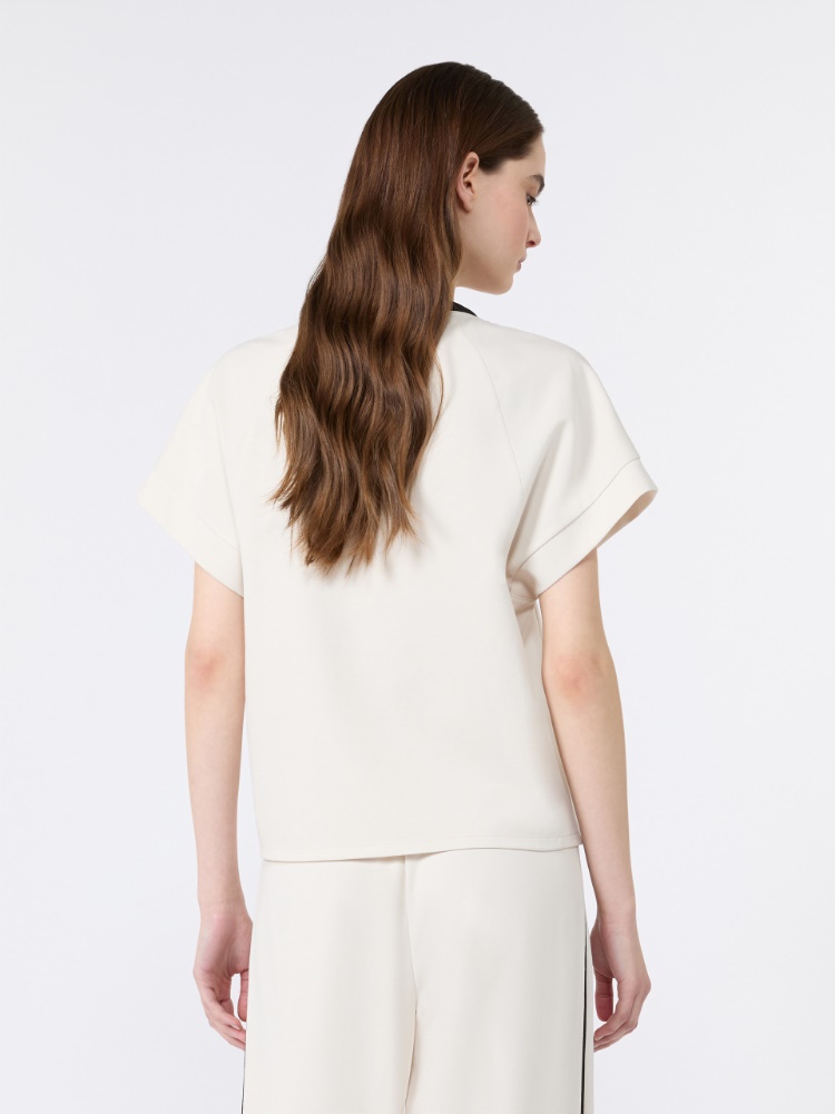 Camiseta boxy de punto milano - MARFIL - 3
