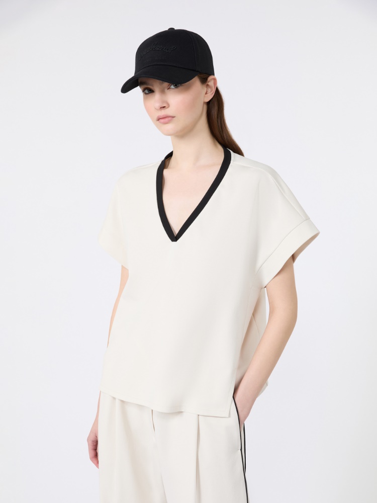 Camiseta boxy de punto milano - MARFIL - 4