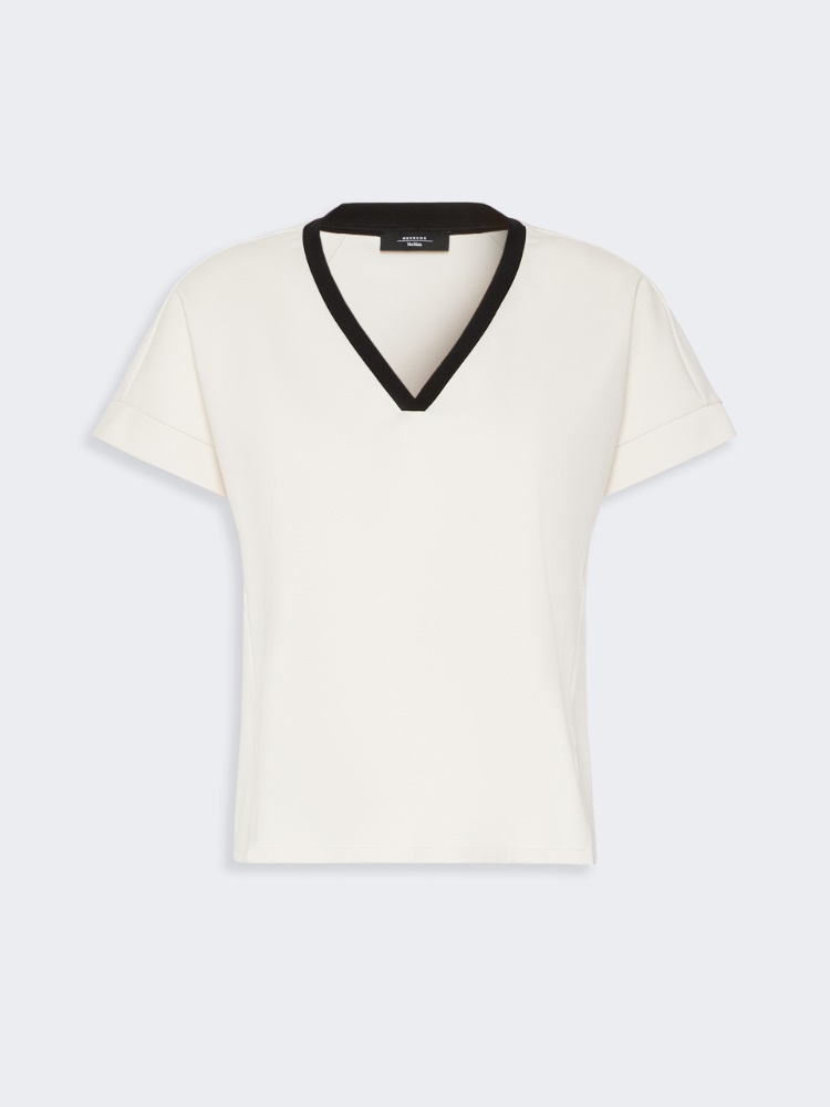 Camiseta boxy de punto milano - MARFIL - 6