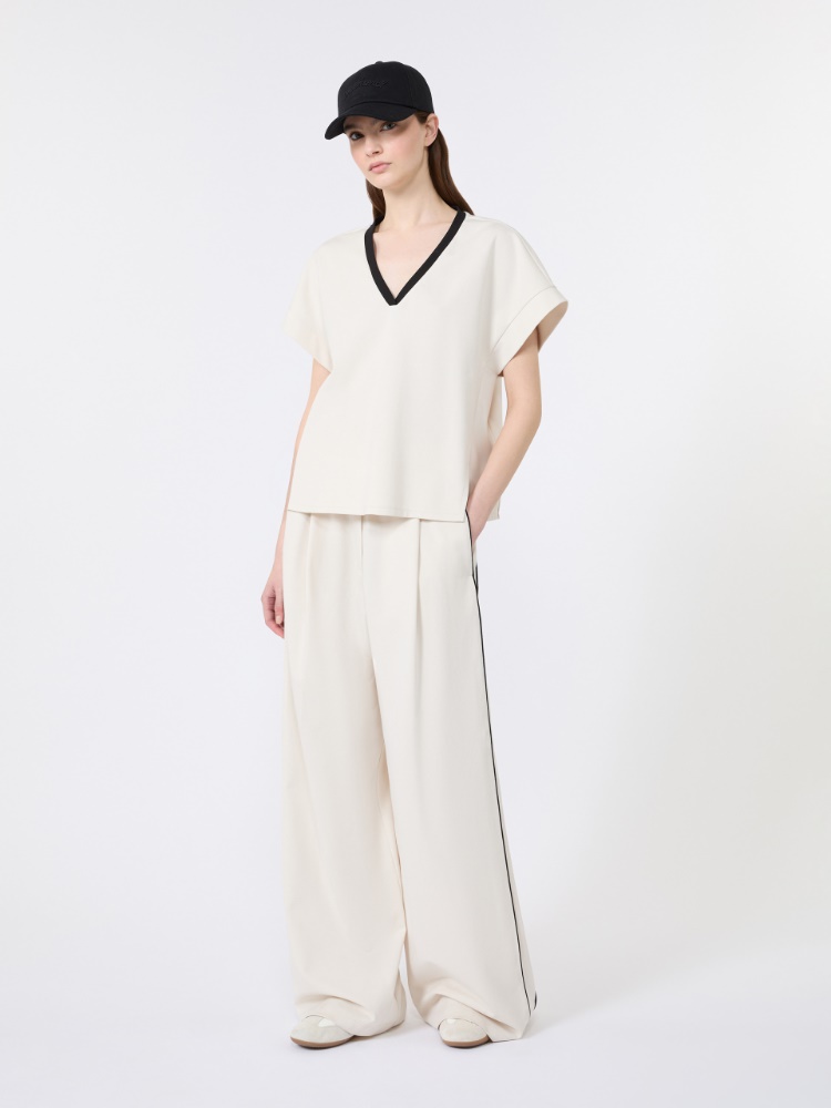 Camiseta boxy de punto milano - MARFIL