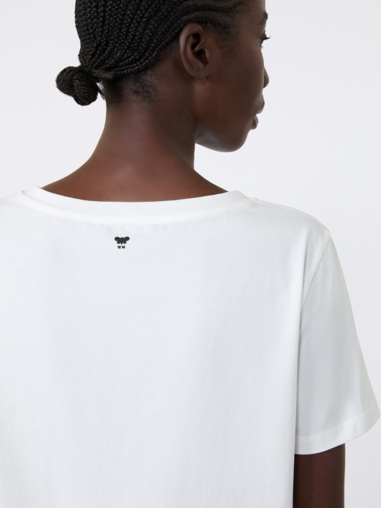 Basic-T-Shirt aus Stretchjersey - WEISS - Max Mara - 5