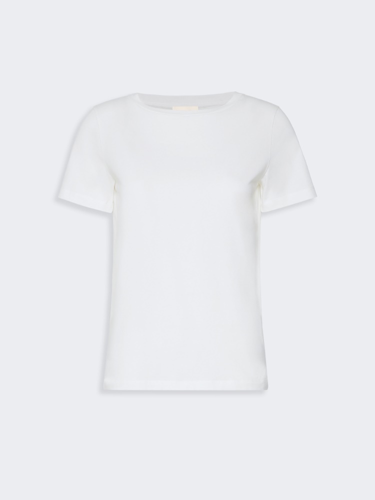 Basic-T-Shirt aus Stretchjersey - WEISS - Max Mara - 6