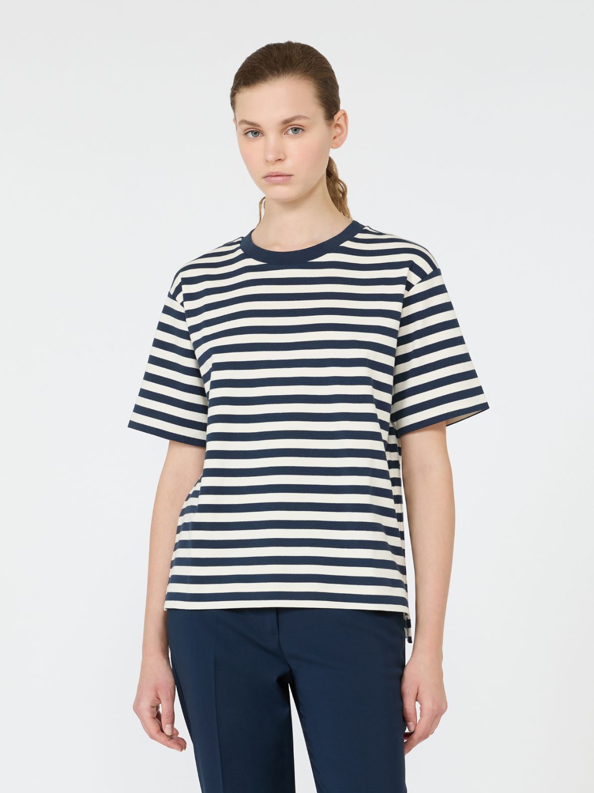 Jersey boxy T-shirt - NAVY - Max Mara - 2
