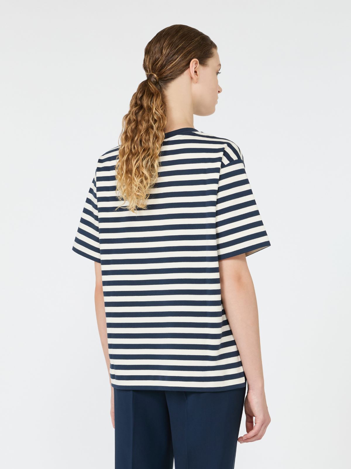 Jersey boxy T-shirt - NAVY - Max Mara - 3