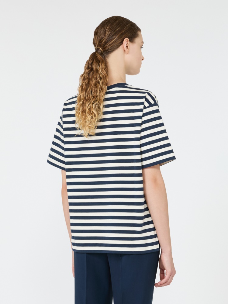 Jersey boxy T-shirt - NAVY - Max Mara - 3
