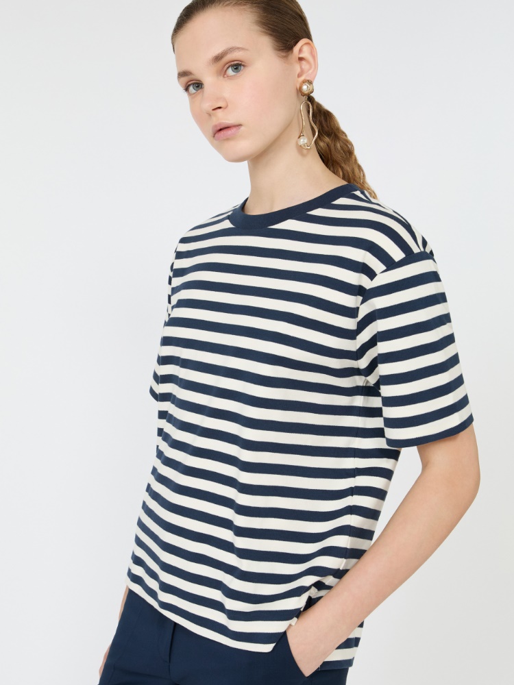 Jersey boxy T-shirt - NAVY - Max Mara - 4