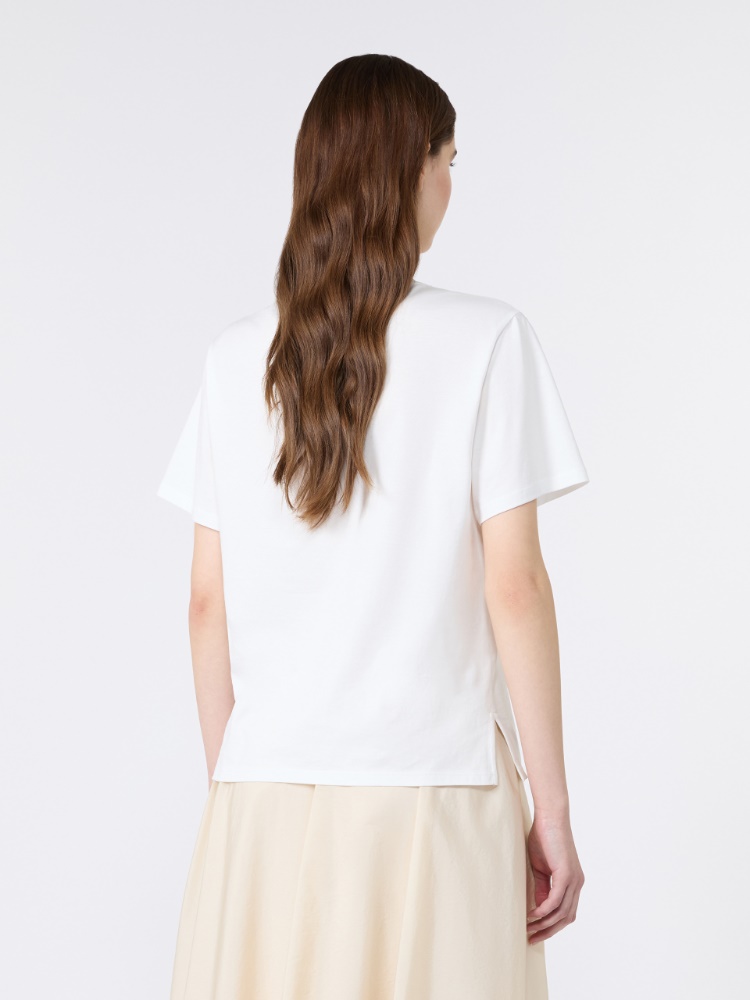 Pure cotton jersey T-shirt - WHITE - 3