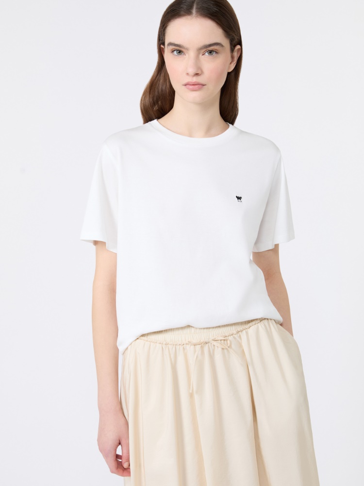 Pure cotton jersey T-shirt - WHITE - 4