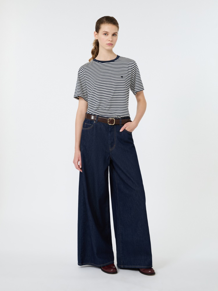 Pure cotton jersey T-shirt - NAVY - 1