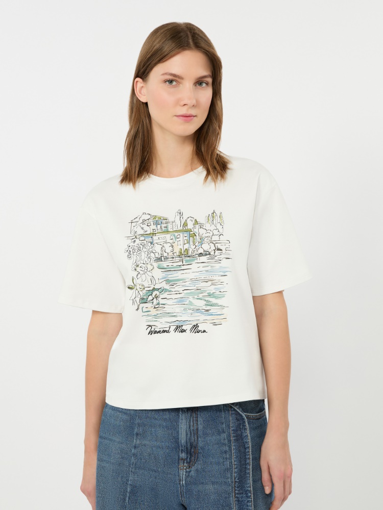 Boxy-fit cotton T-shirt - WHITE - 4
