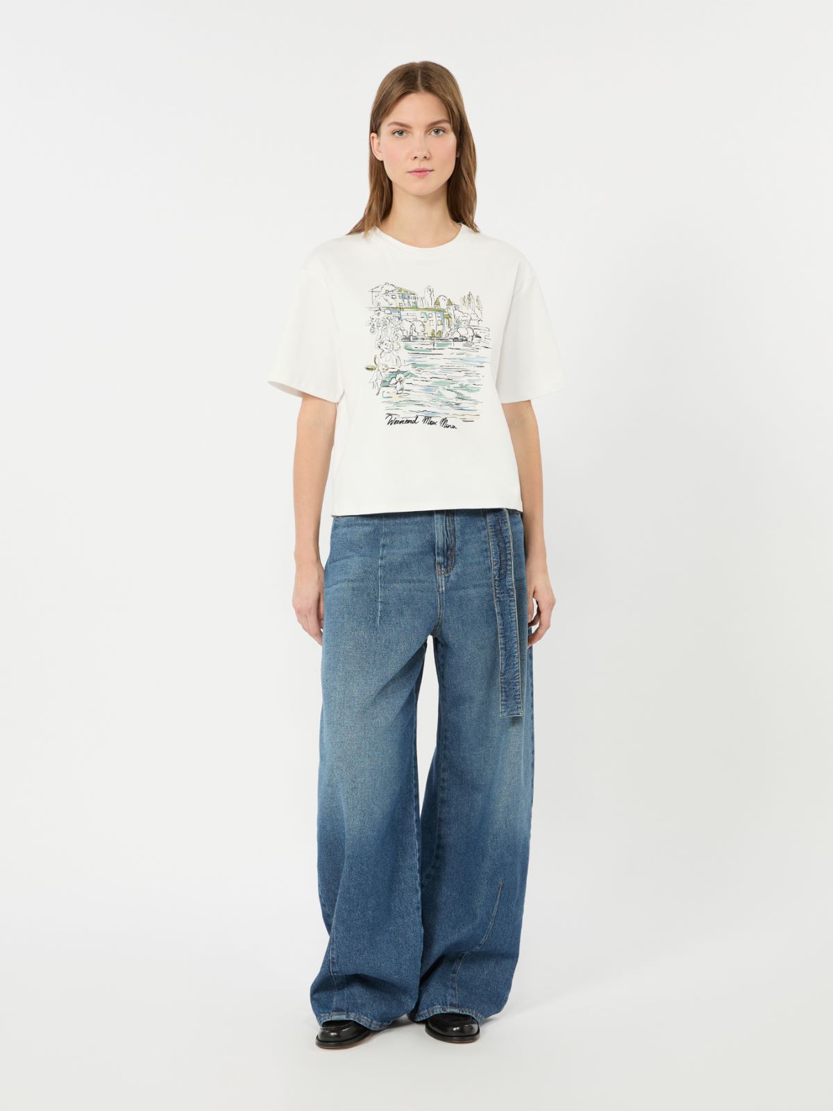 Boxy-fit cotton T-shirt + WHITE - Max Mara