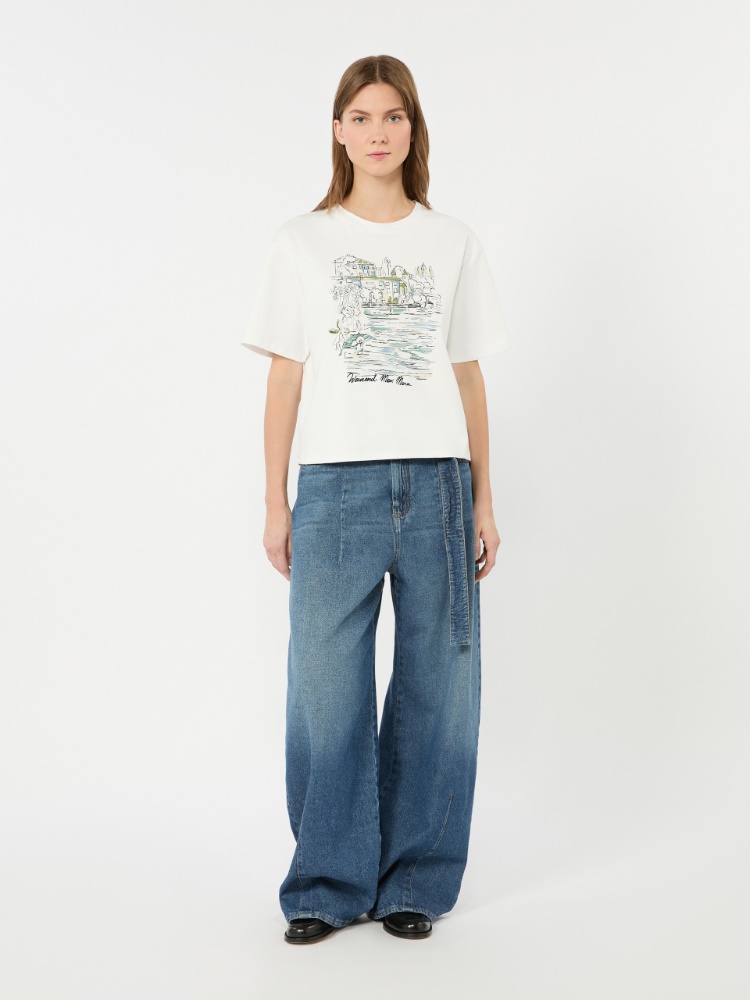 Boxy-fit cotton T-shirt - WHITE - 1
