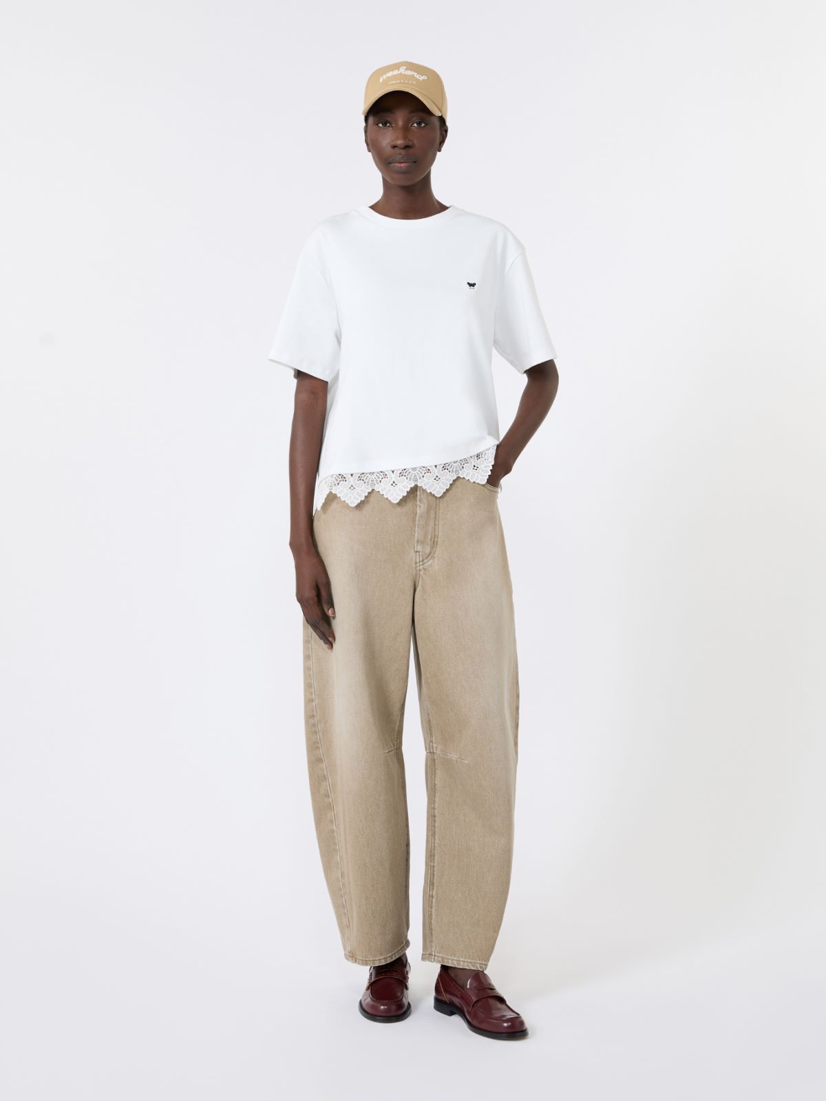 Boxy-fit cotton T-shirt - WHITE