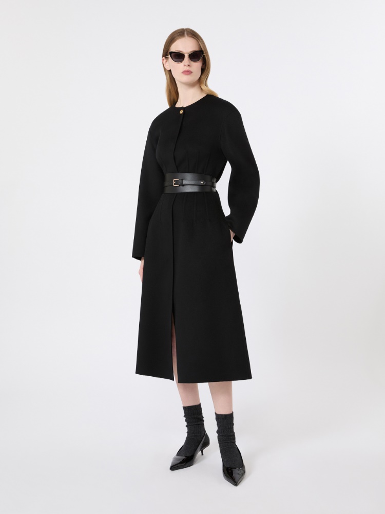 Wool, cashmere and silk Redingote coat - BLACK