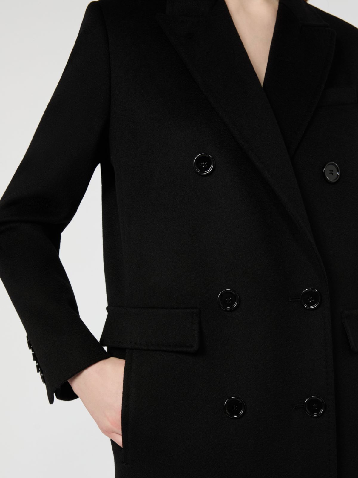 Double-breasted wool coat - BLACK - Max Mara - 4
