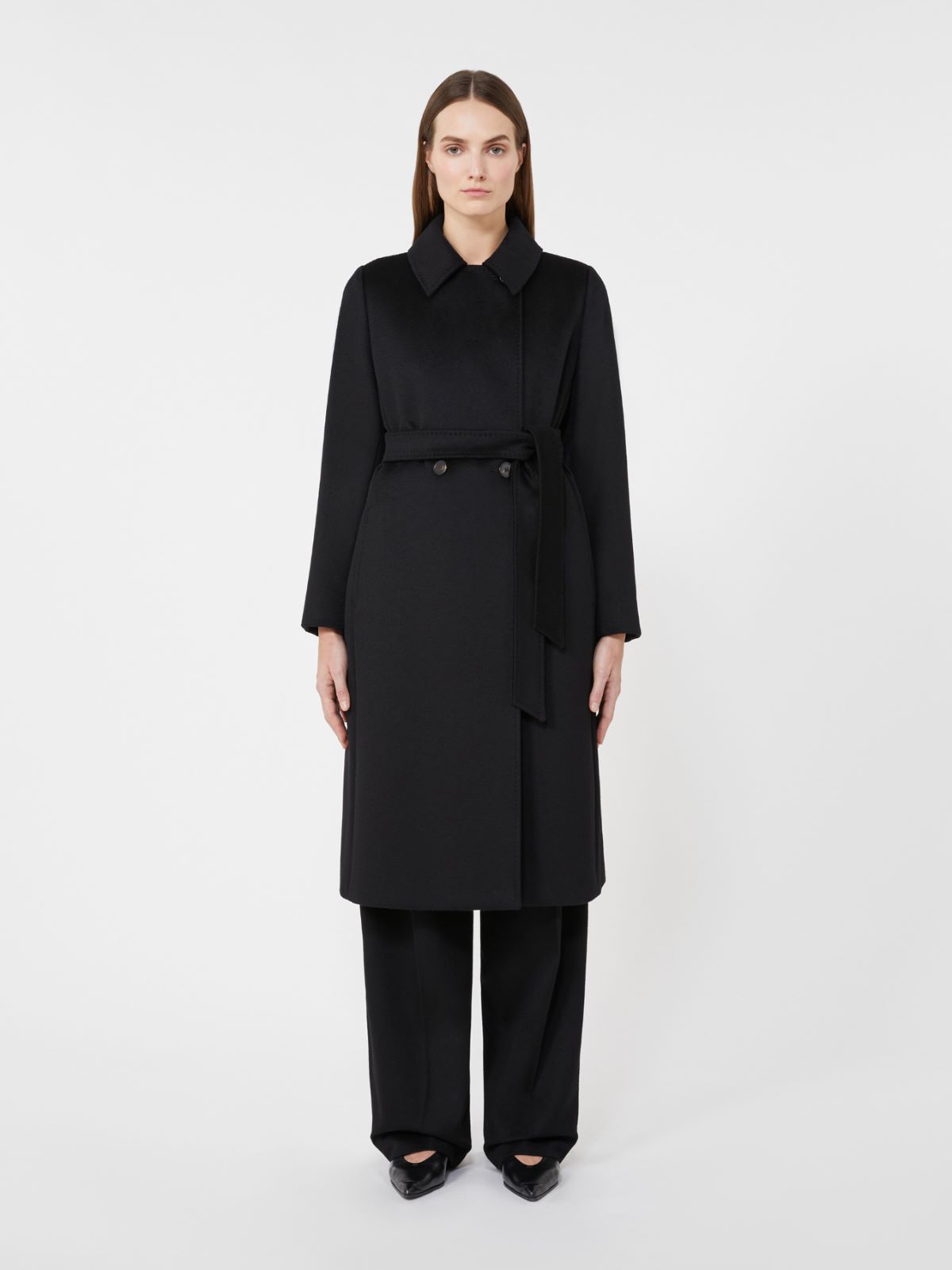 Wool robe coat - BLACK - 2