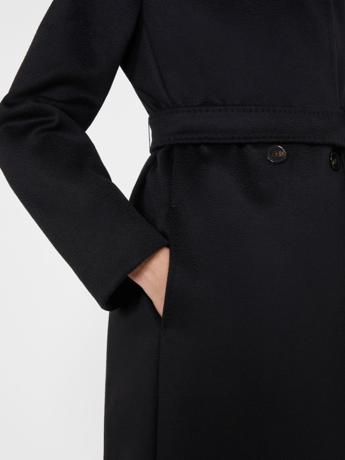 Wool robe coat - BLACK - 4