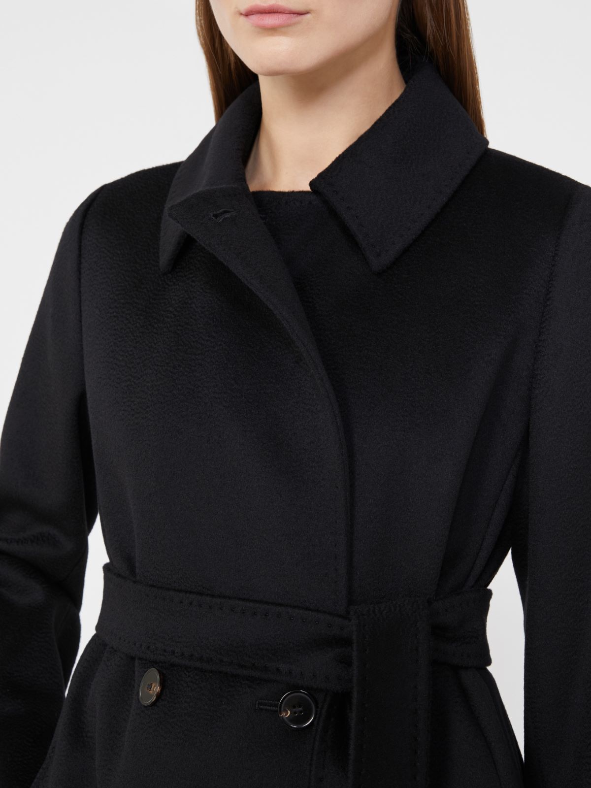 Wool robe coat - BLACK - 5