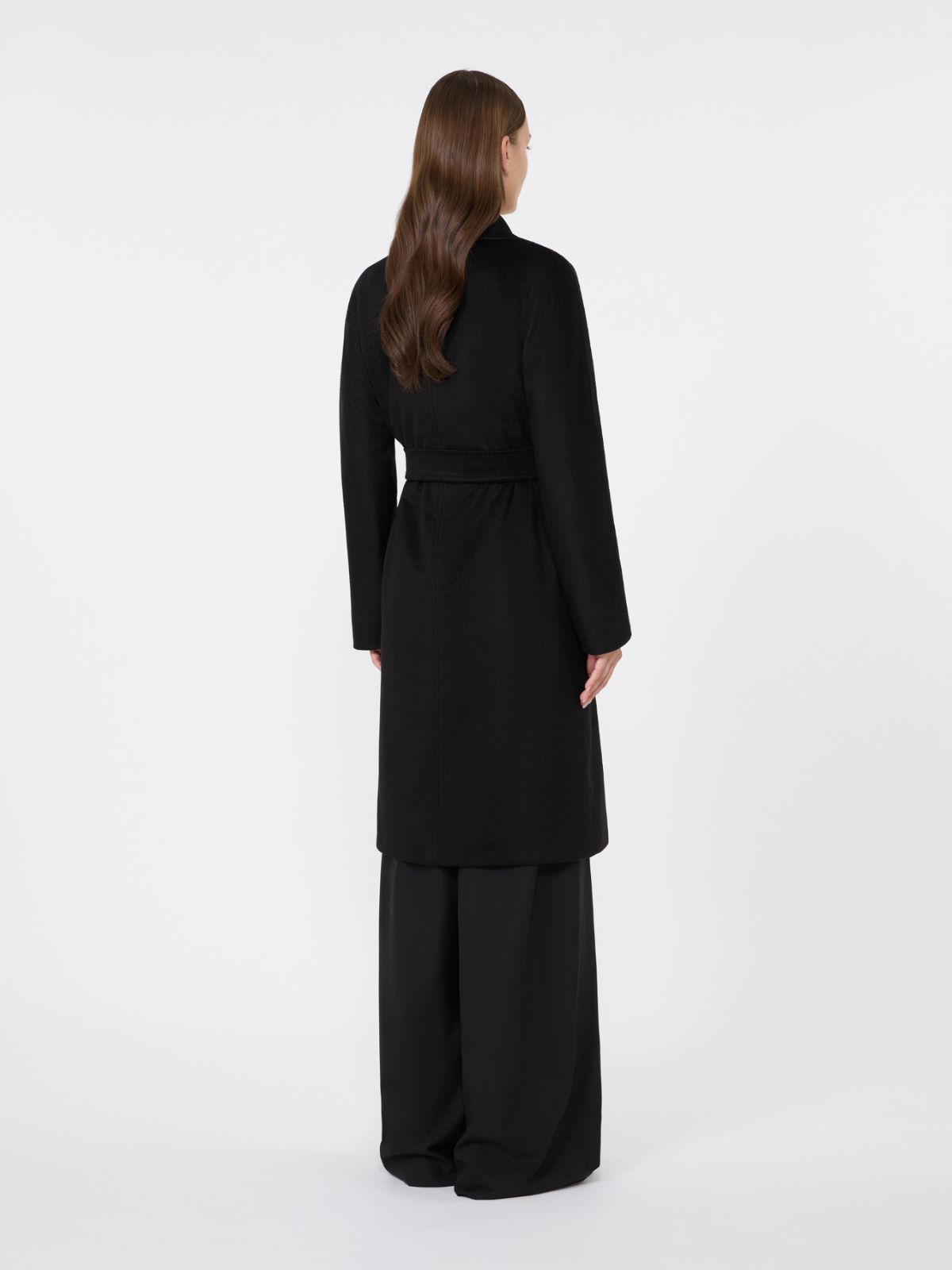 Abrigo midi de cachemira con cinturón - NEGRO - Max Mara - 3