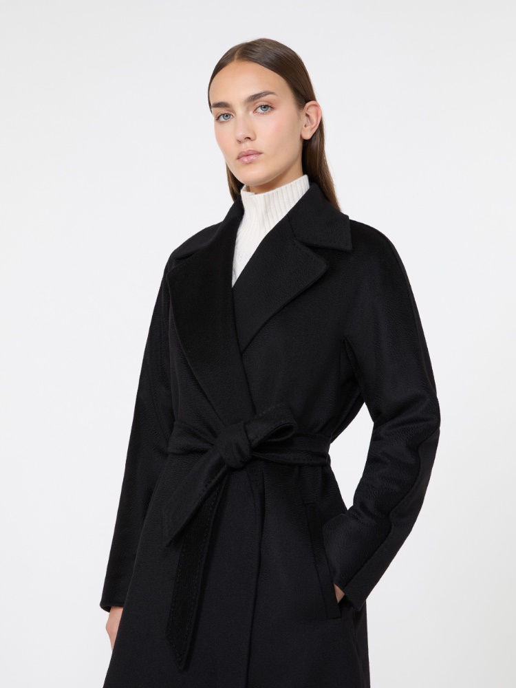 Abrigo midi de cachemira con cinturón - NEGRO - Max Mara - 4