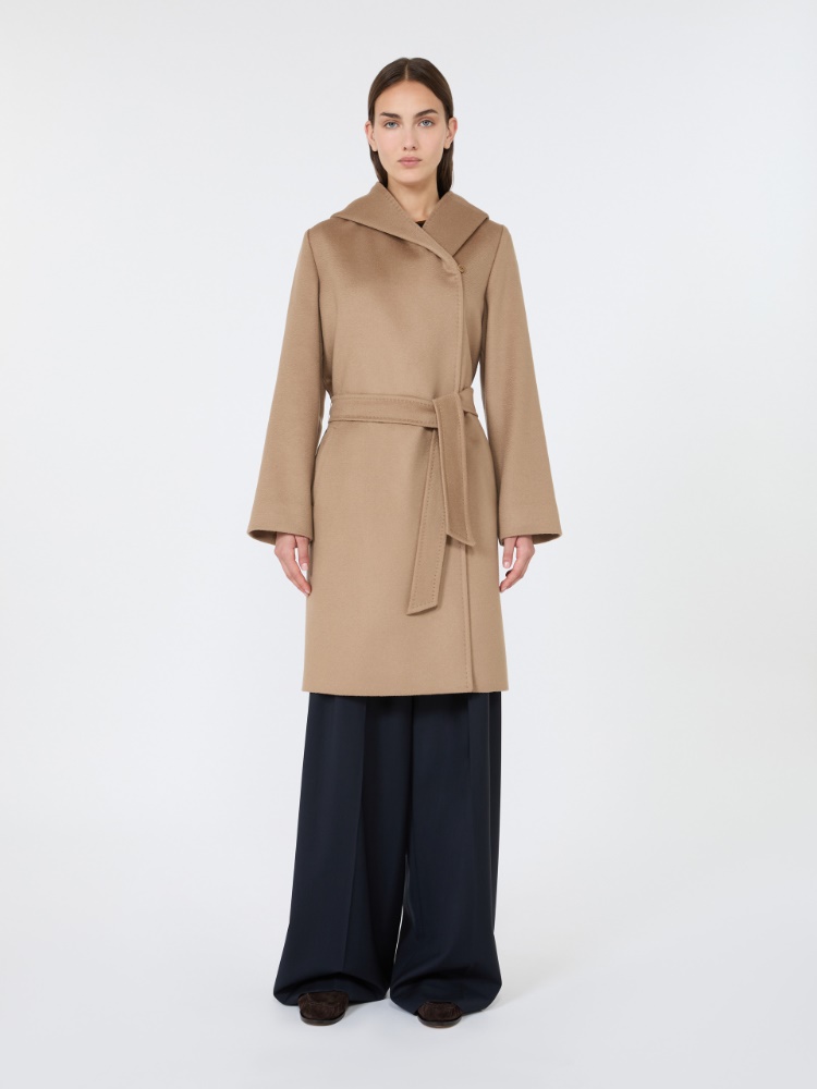 Wool broadcloth robe coat - CAMEL - 2