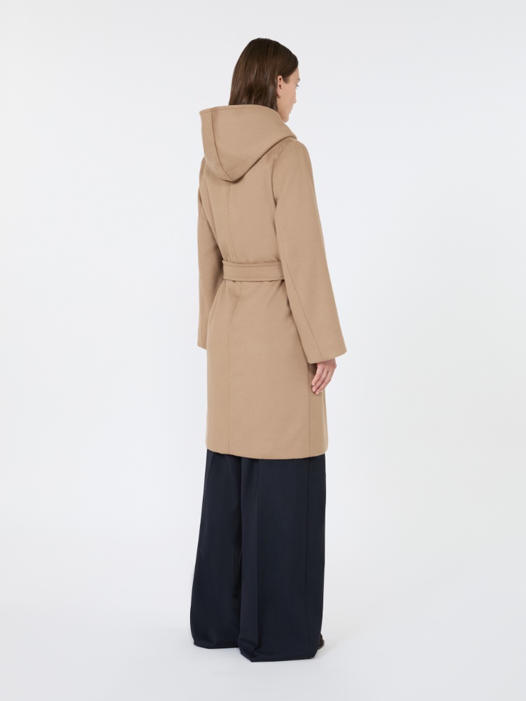 Wool broadcloth robe coat - CAMEL - 3