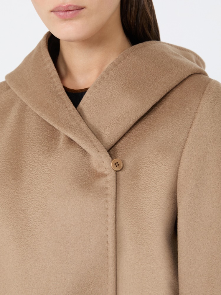 Wool broadcloth robe coat - CAMEL - 4