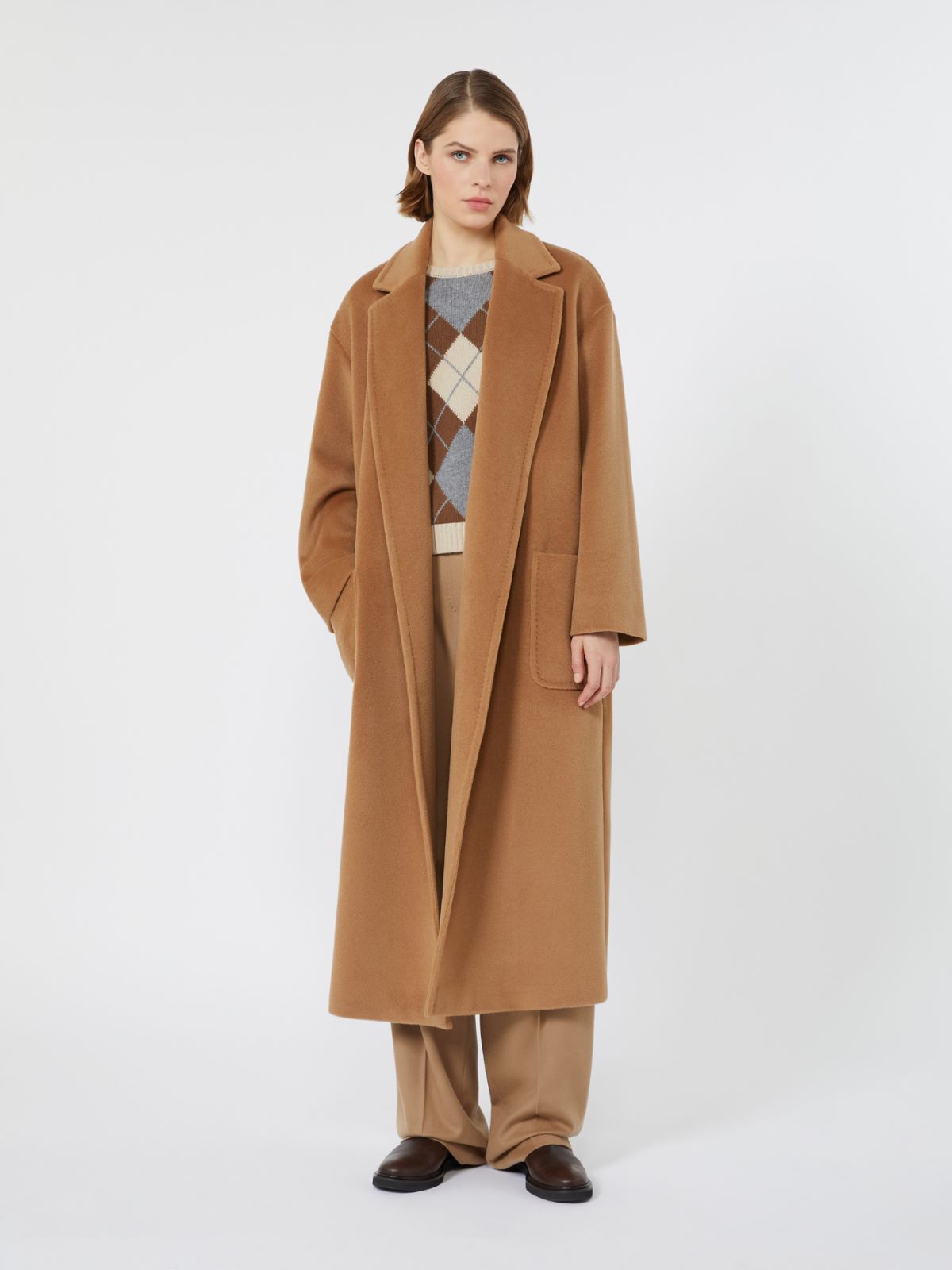 Long wool beaver cloth coat - CAMEL - Max Mara - 2
