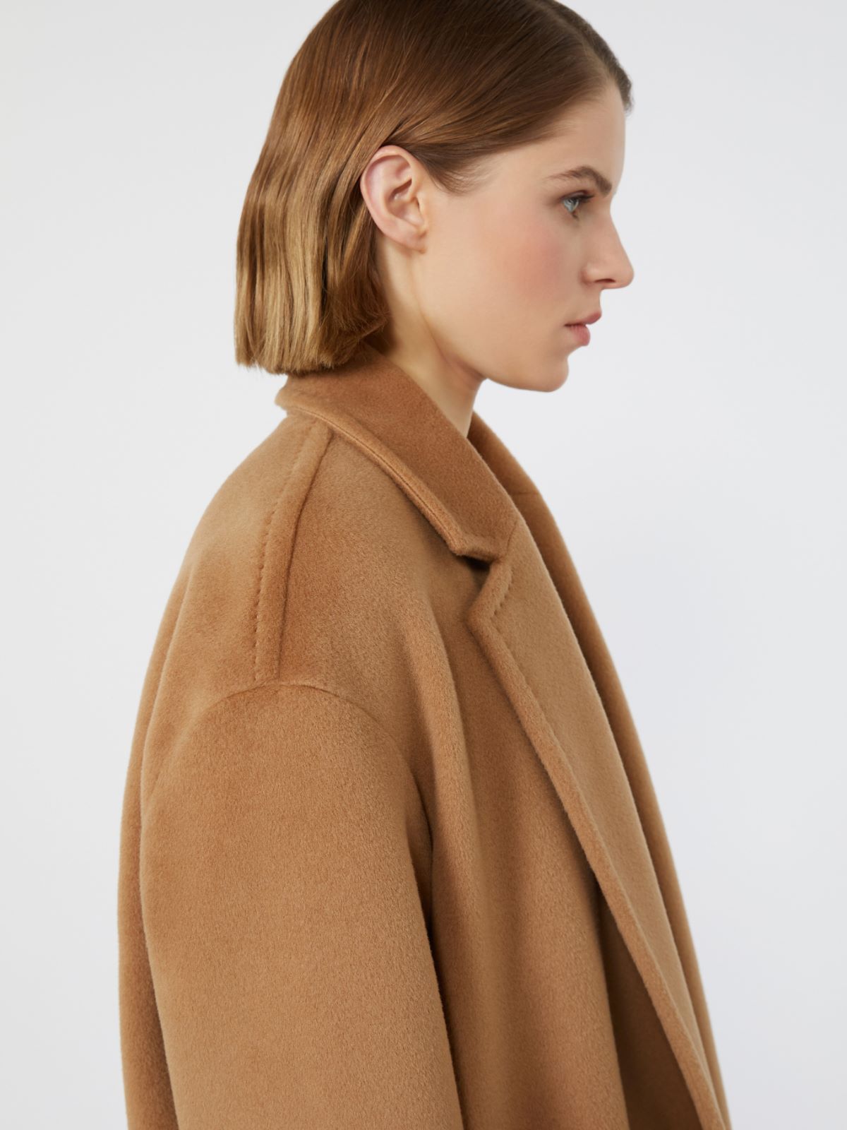 Long wool beaver cloth coat - CAMEL - Max Mara - 4