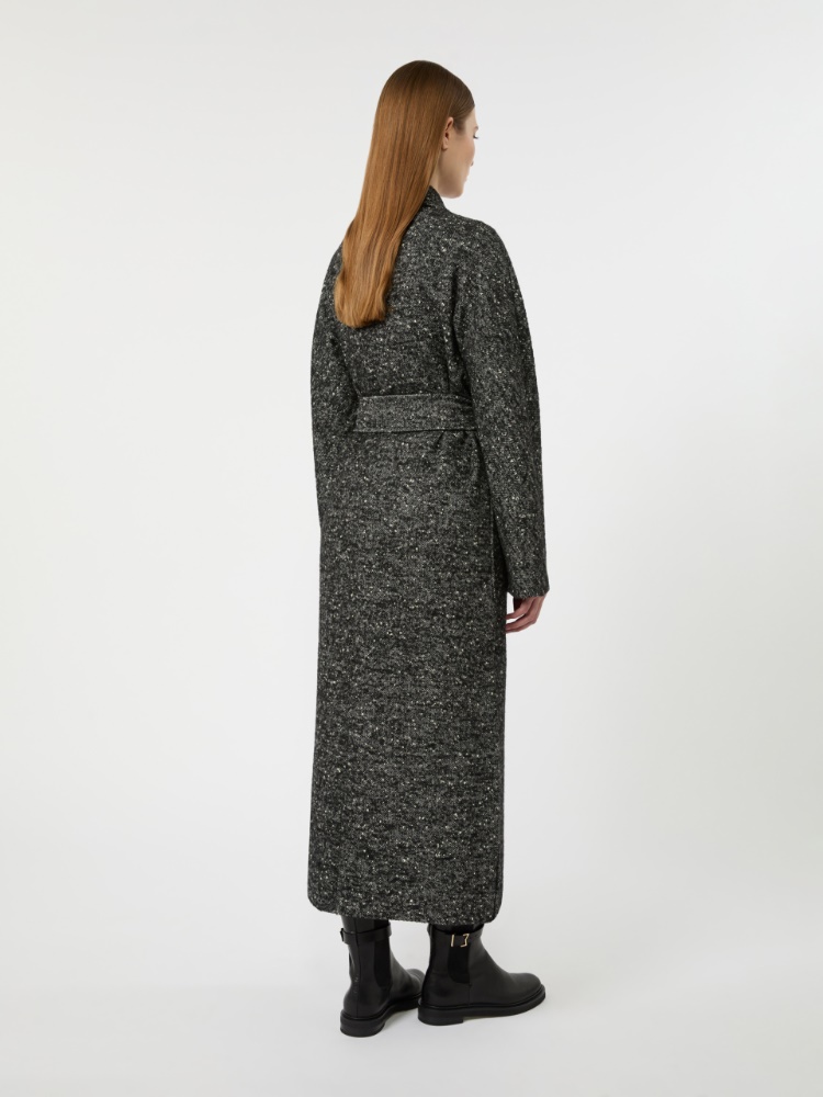 Wool tweed robe coat - WHITE BLACK - Max Mara - 3