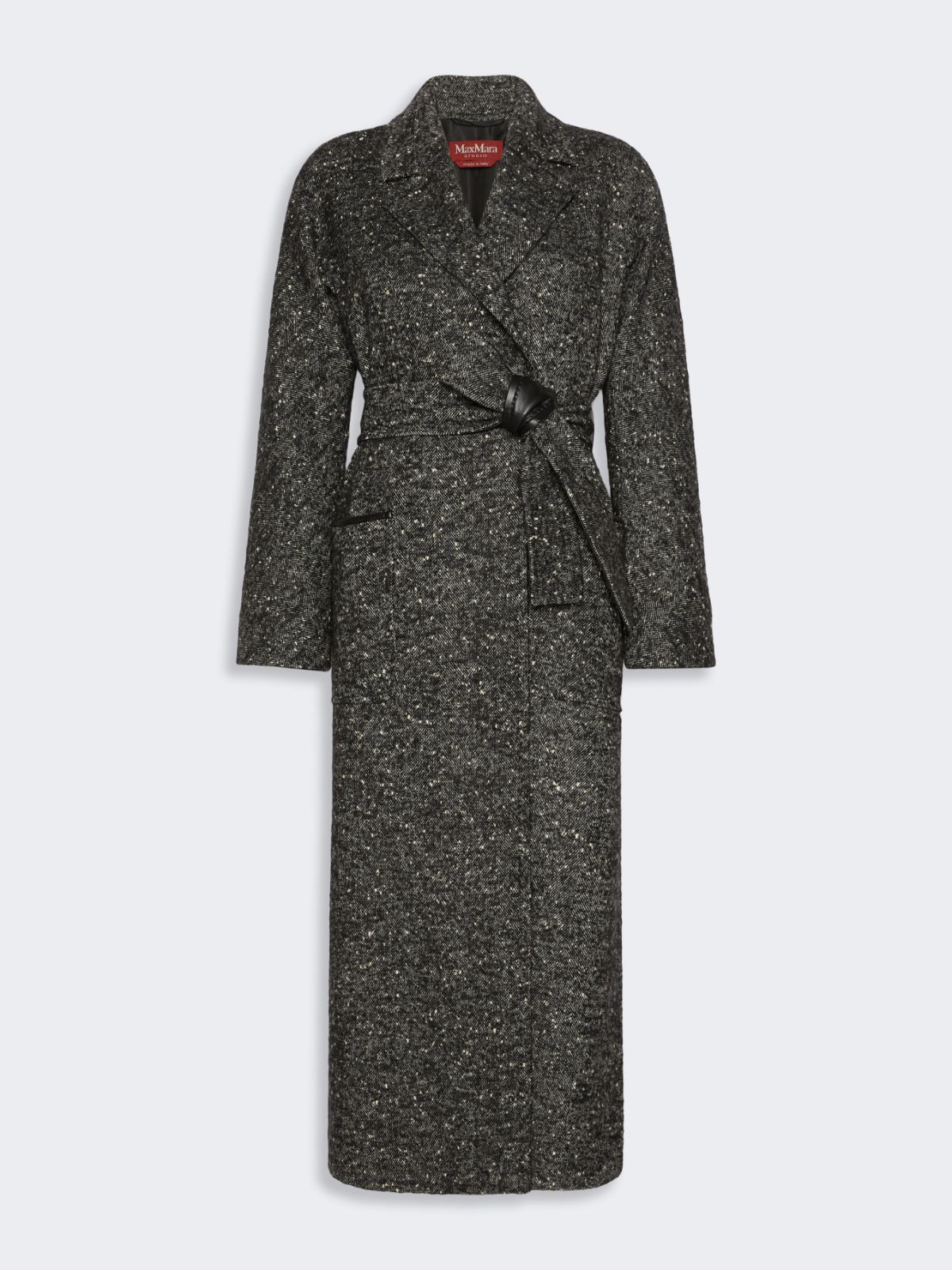 Wool tweed robe coat - WHITE BLACK - Max Mara - 6