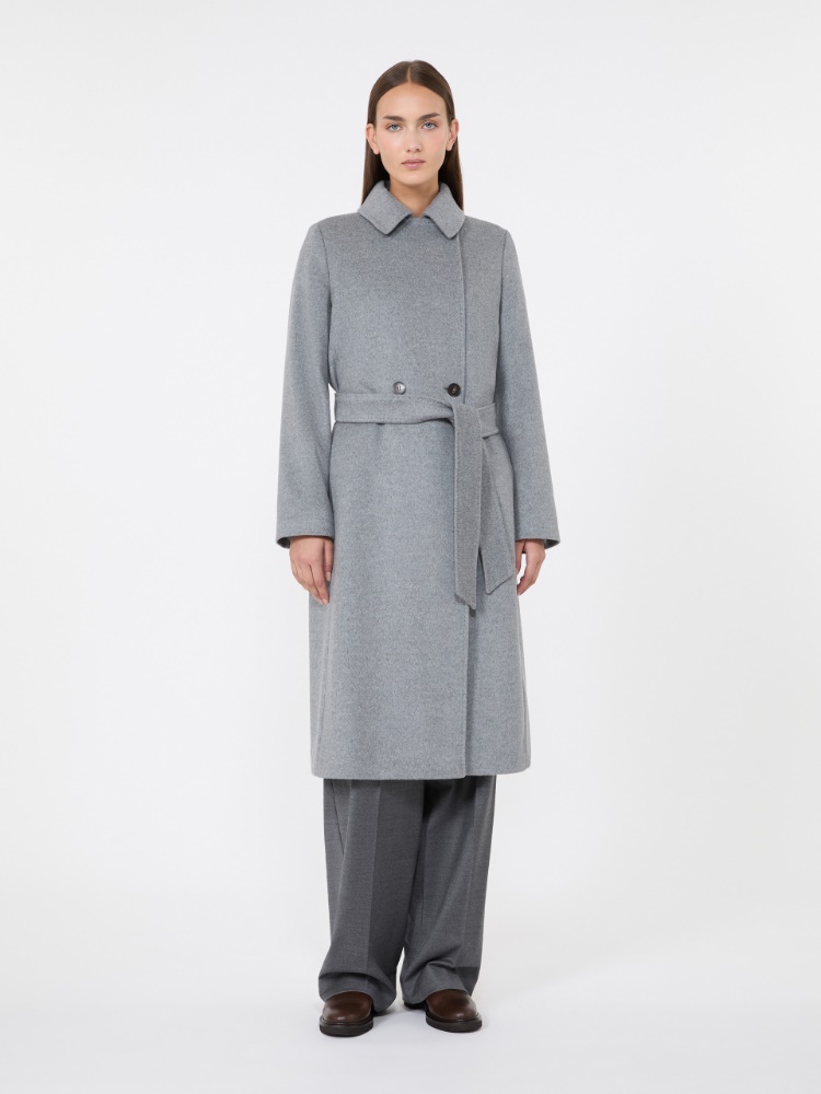 Abrigo de lana con cierre cruzado de doble botón - GRIS MEDIO - Max Mara - 2