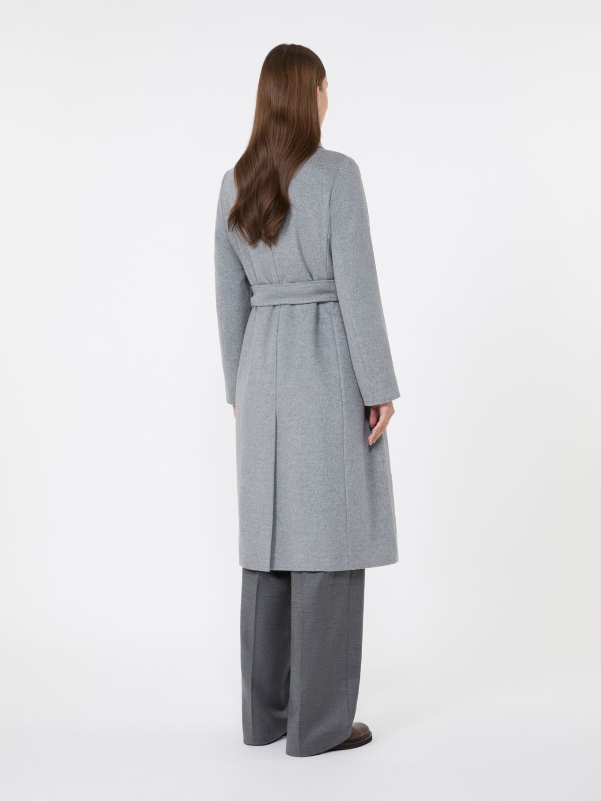 Abrigo de lana con cierre cruzado de doble botón - GRIS MEDIO - Max Mara - 3