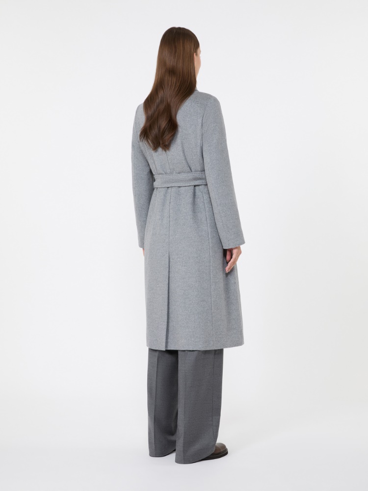 Abrigo de lana con cierre cruzado de doble botón - GRIS MEDIO - Max Mara - 3