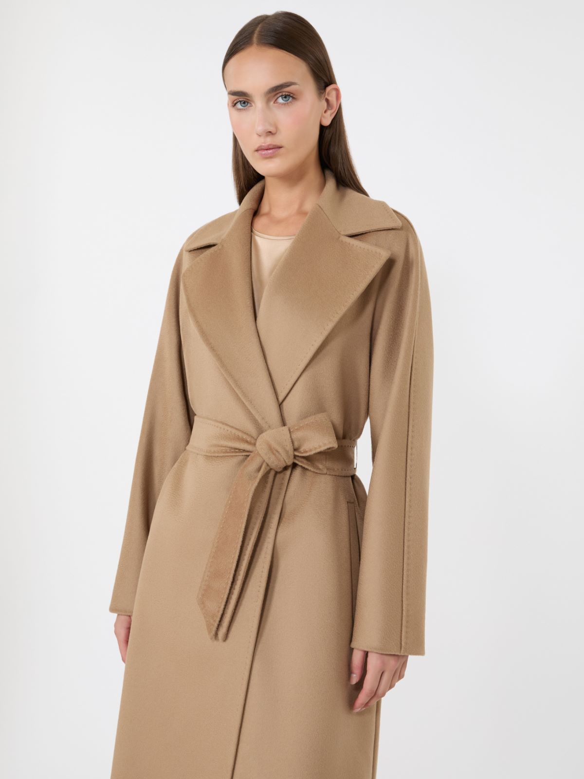 Abrigo tipo batín de paño de lana - CAMEL - Max Mara - 4