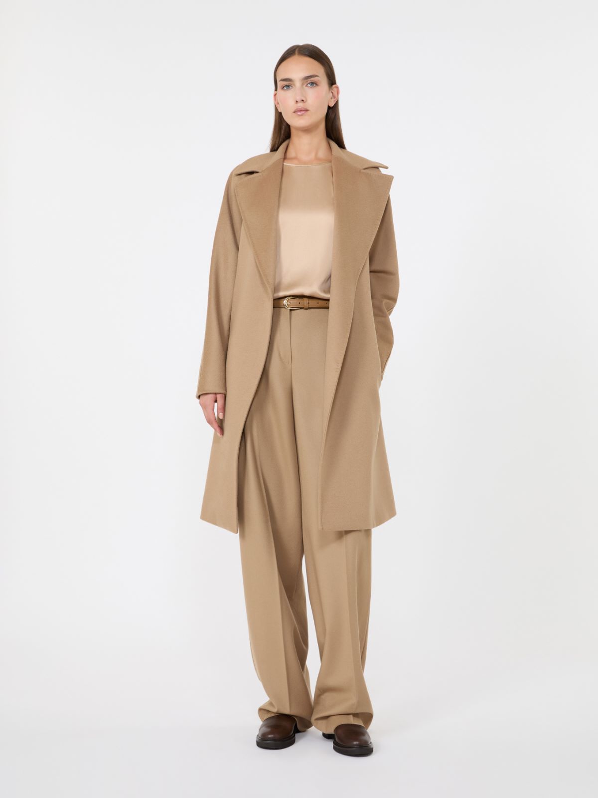 Abrigo tipo batín de paño de lana - CAMEL - Max Mara