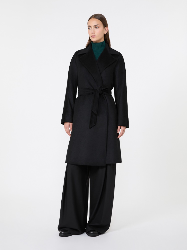 Abrigo tipo batín de paño de lana - NEGRO - Max Mara - 2