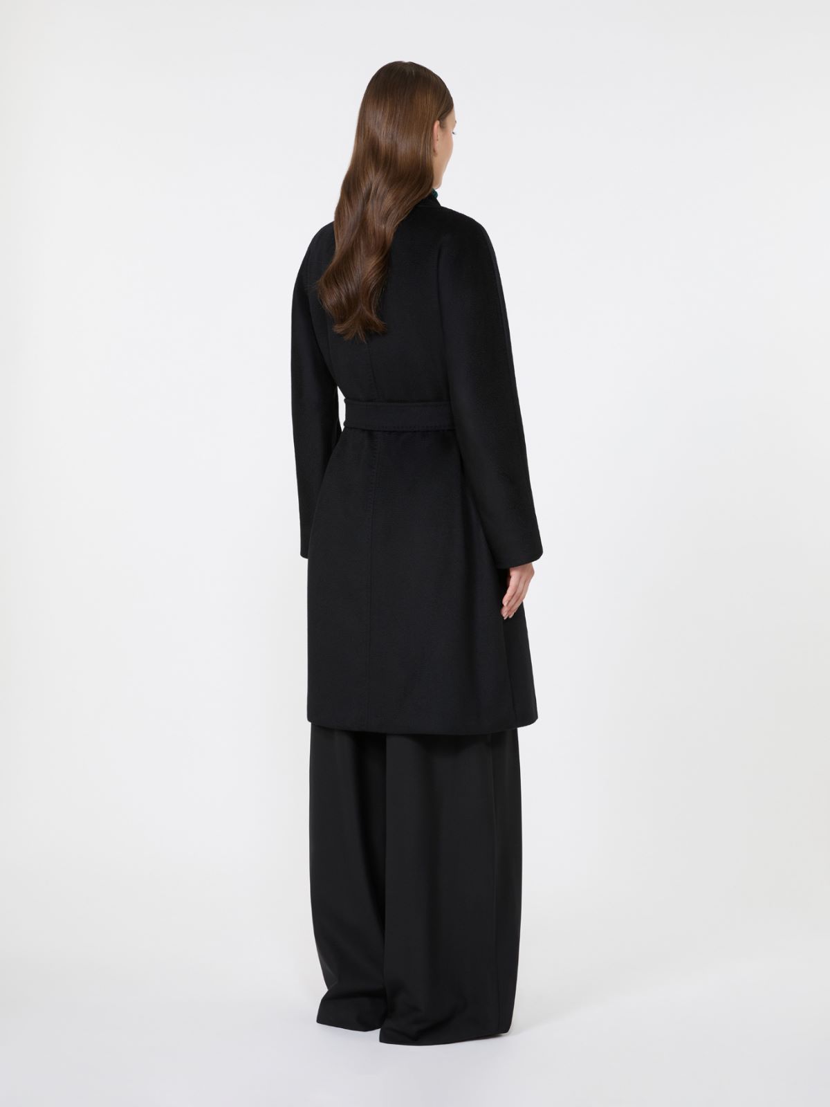 Abrigo tipo batín de paño de lana - NEGRO - Max Mara - 3