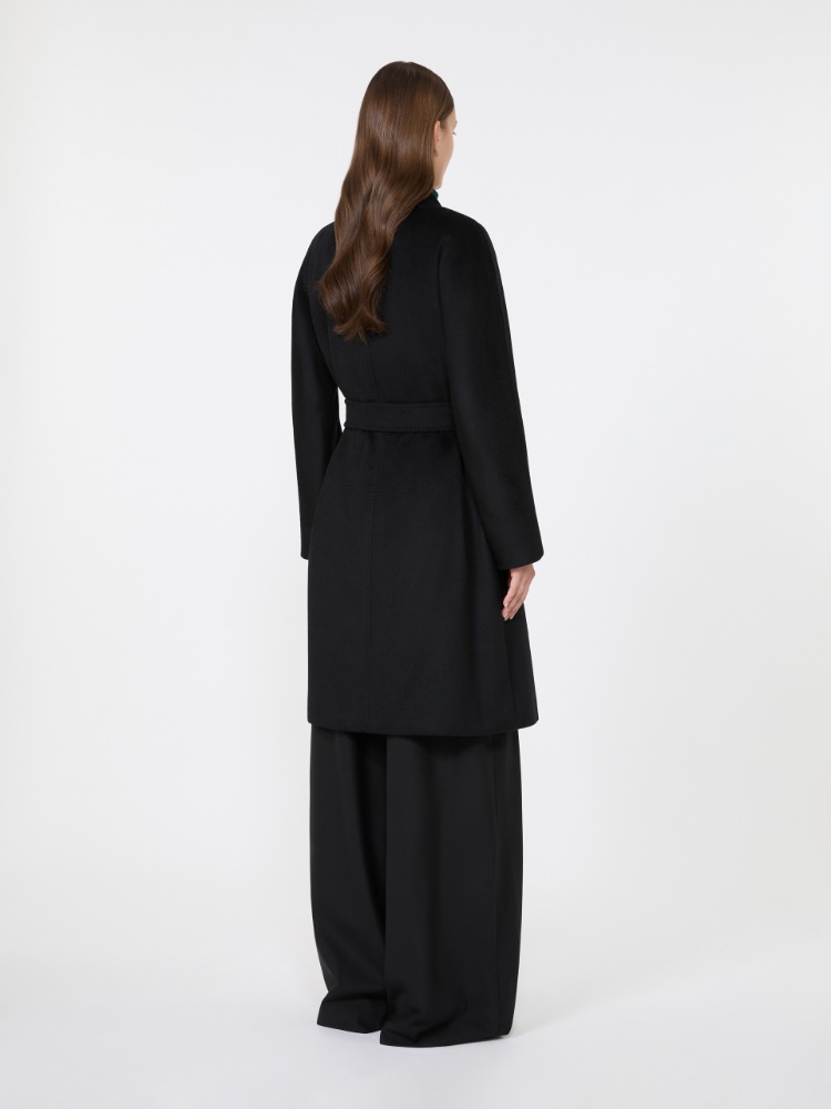 Abrigo tipo batín de paño de lana - NEGRO - Max Mara - 3