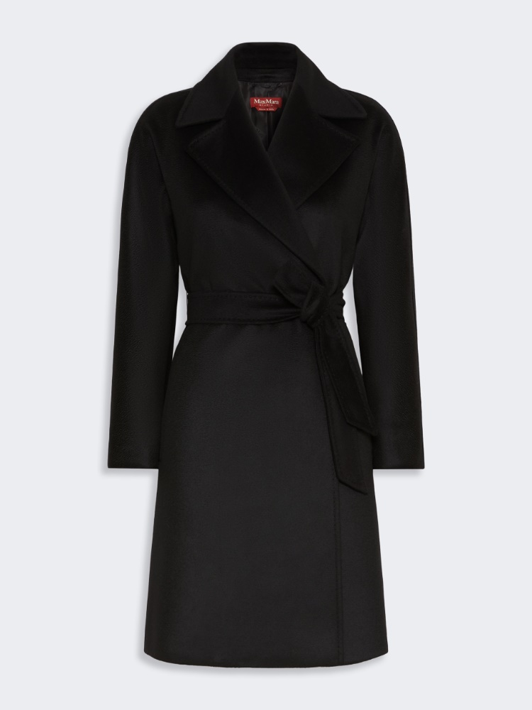 Abrigo tipo batín de paño de lana - NEGRO - Max Mara - 4