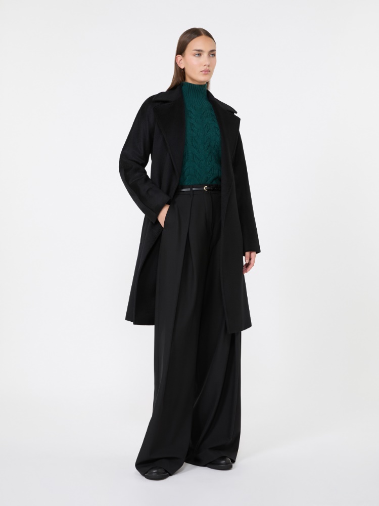 Abrigo tipo batín de paño de lana - NEGRO - Max Mara