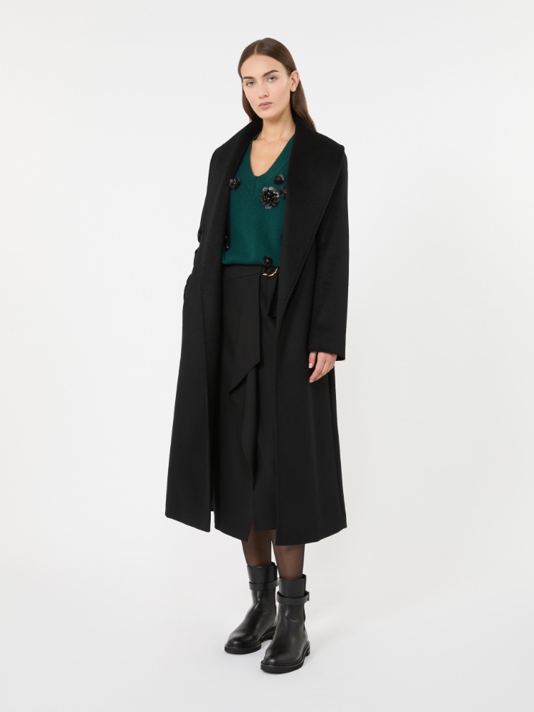 Wool wrap coat - BLACK - Max Mara
