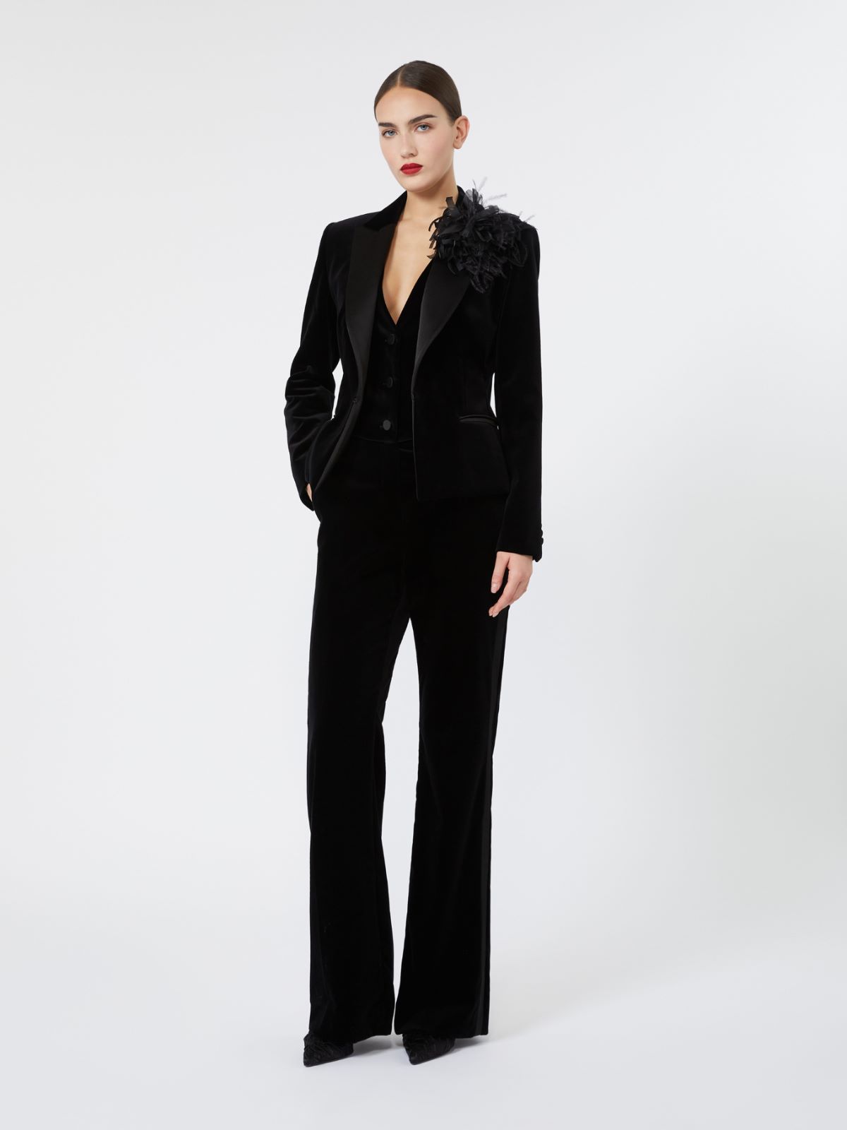 Velvet Tuxedo jacket + BLACK - Max Mara
