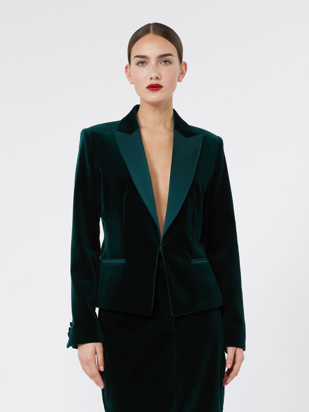 Velvet Tuxedo jacket - EMERALD - Max Mara - 2