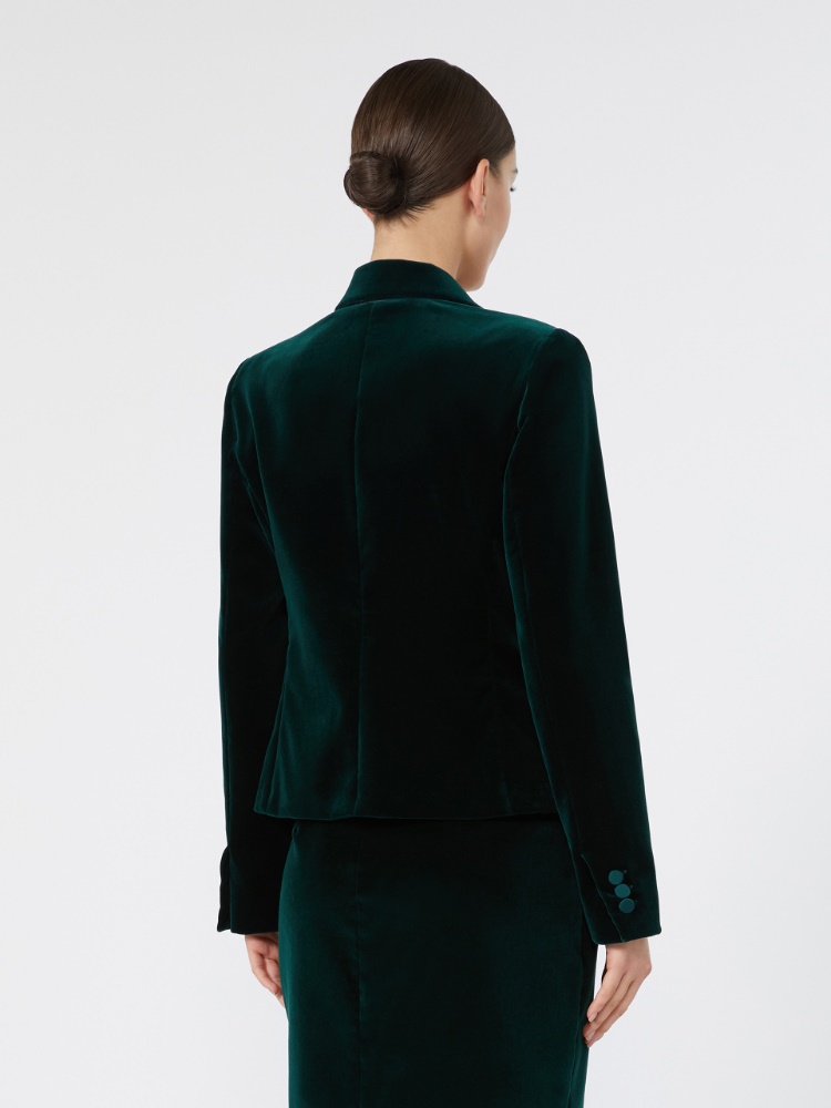 Velvet Tuxedo jacket - EMERALD - Max Mara - 3
