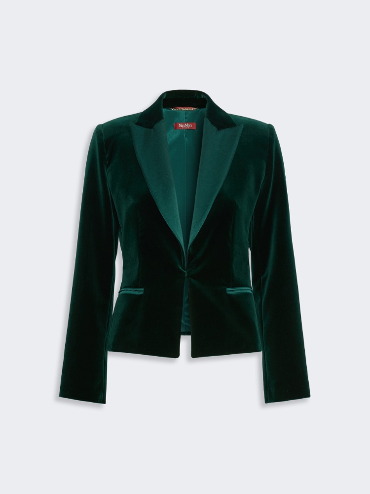 Velvet Tuxedo jacket - EMERALD - Max Mara - 5
