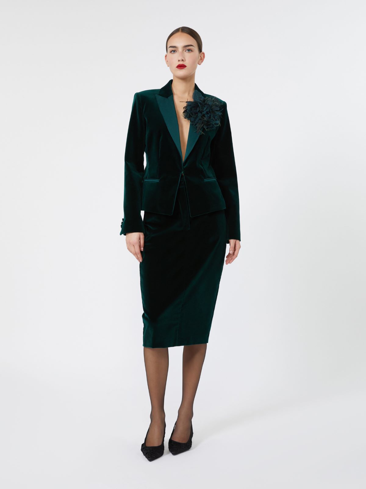 Velvet Tuxedo jacket - EMERALD